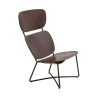 miller lounge chair high donker bruin zwart frame functionals