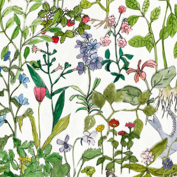 Mural 5 Drops Enchanted Garden behang NLXL behang Anna Surie