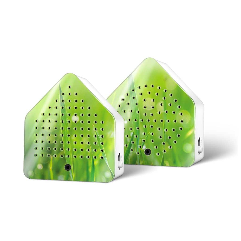 Zirpybox weide huisje met ontspannende weidegeluiden, ideaal voor een rustgevende sfeer in huis.