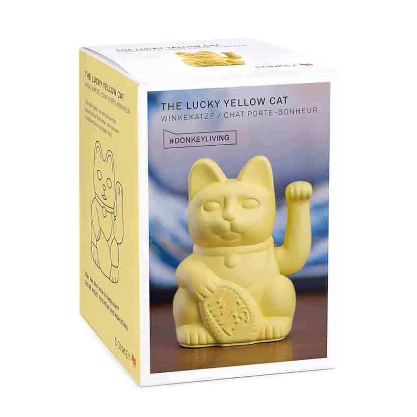 Lucky Cat - Gelukskat - 15cm - Geel - Afbeelding 5