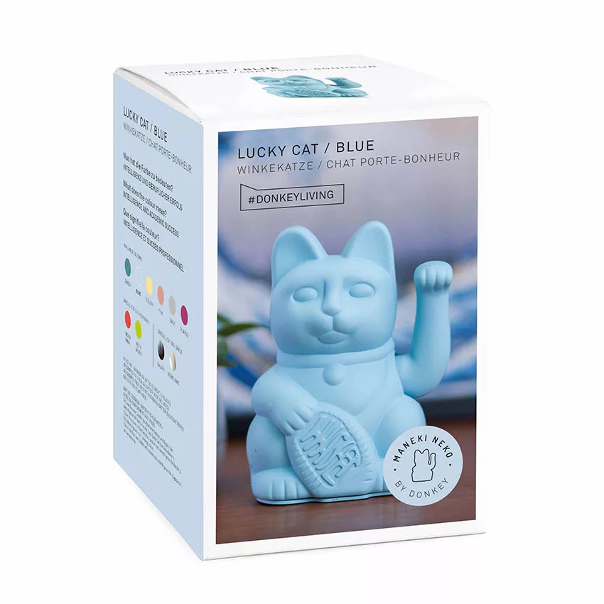 Lucky Cat - Gelukskat - 15cm - Blauw - Afbeelding 5