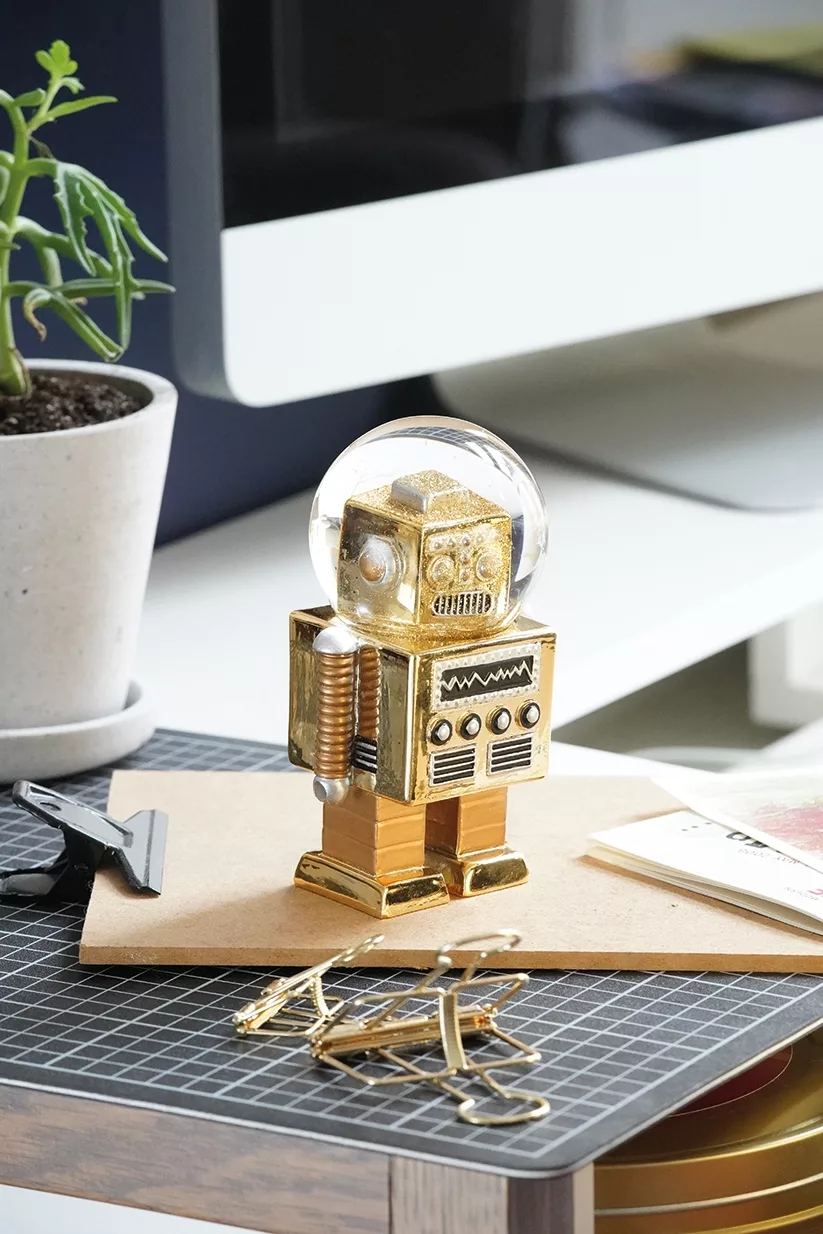 Glitter Robot Sneeuwbol - The Robot (S) - 13,5 cm - Afbeelding 4