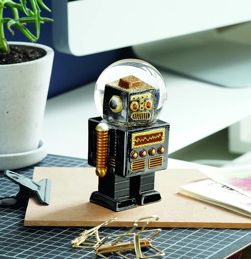 Glitter Robot Sneeuwbol - The Robot (S) - 13,5 cm - Afbeelding 9