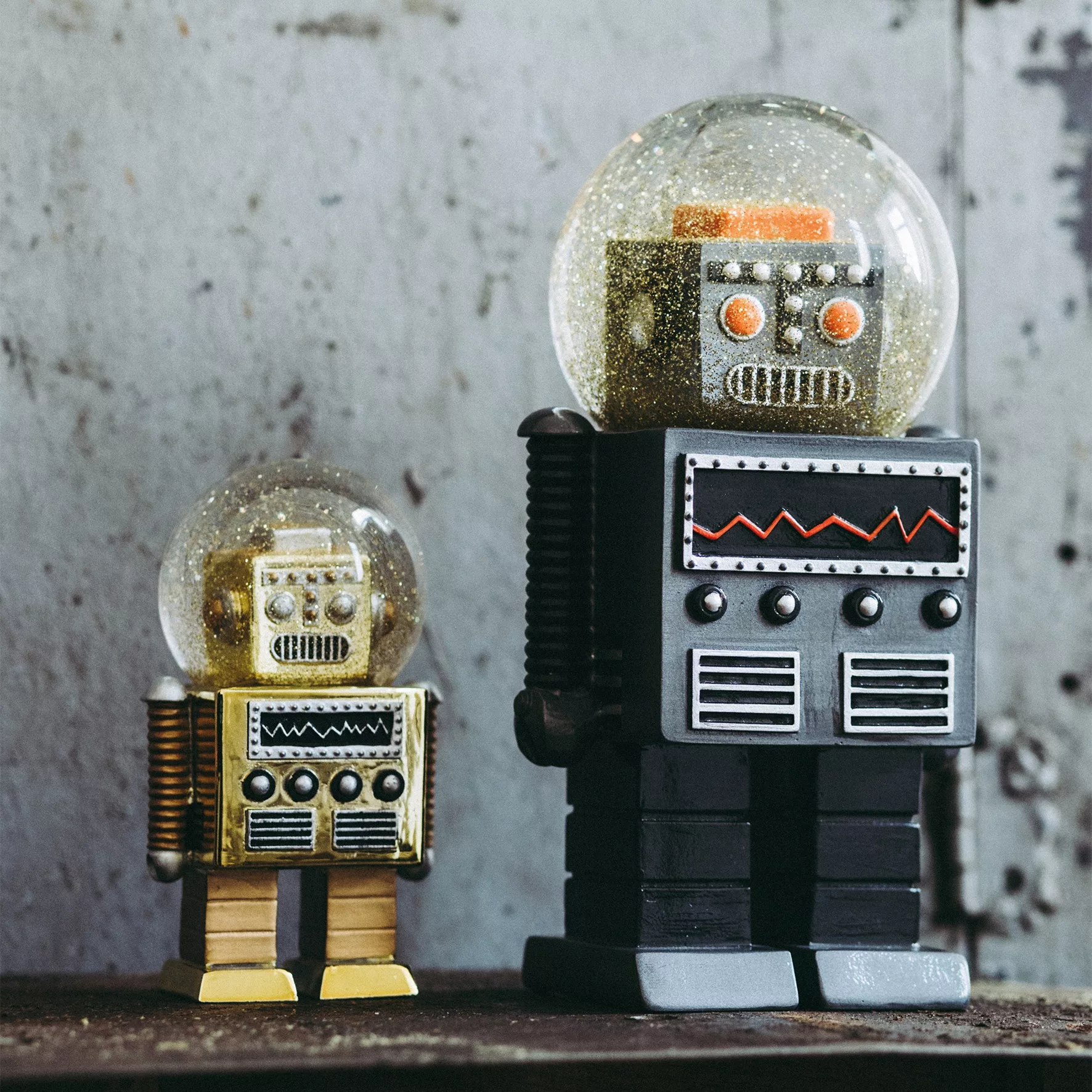 Glitter Robot Sneeuwbol - The Robot (S) - 13,5 cm - Afbeelding 5