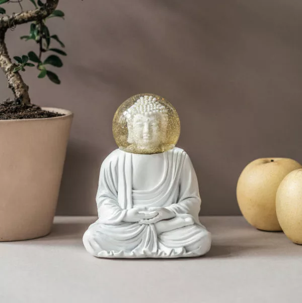 Glitter Buddha Sneeuwbol - The Buddha - 15 cm - Afbeelding 2