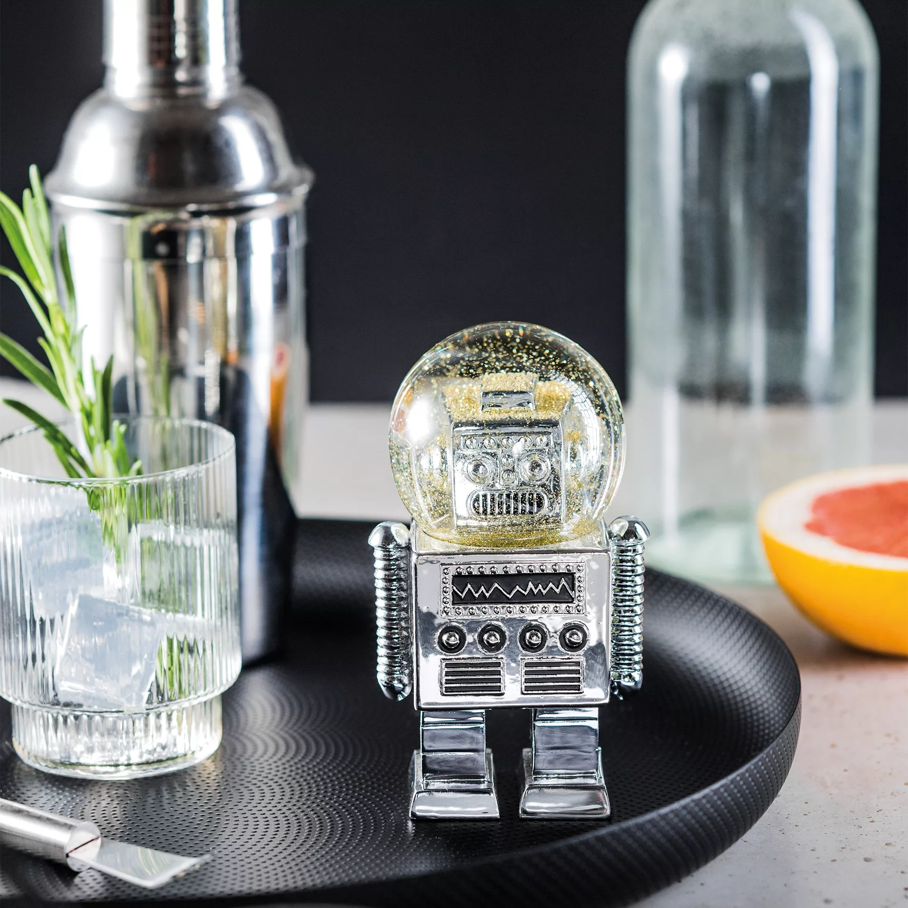 Glitter Robot Sneeuwbol - The Robot (S) - 13,5 cm - Afbeelding 7