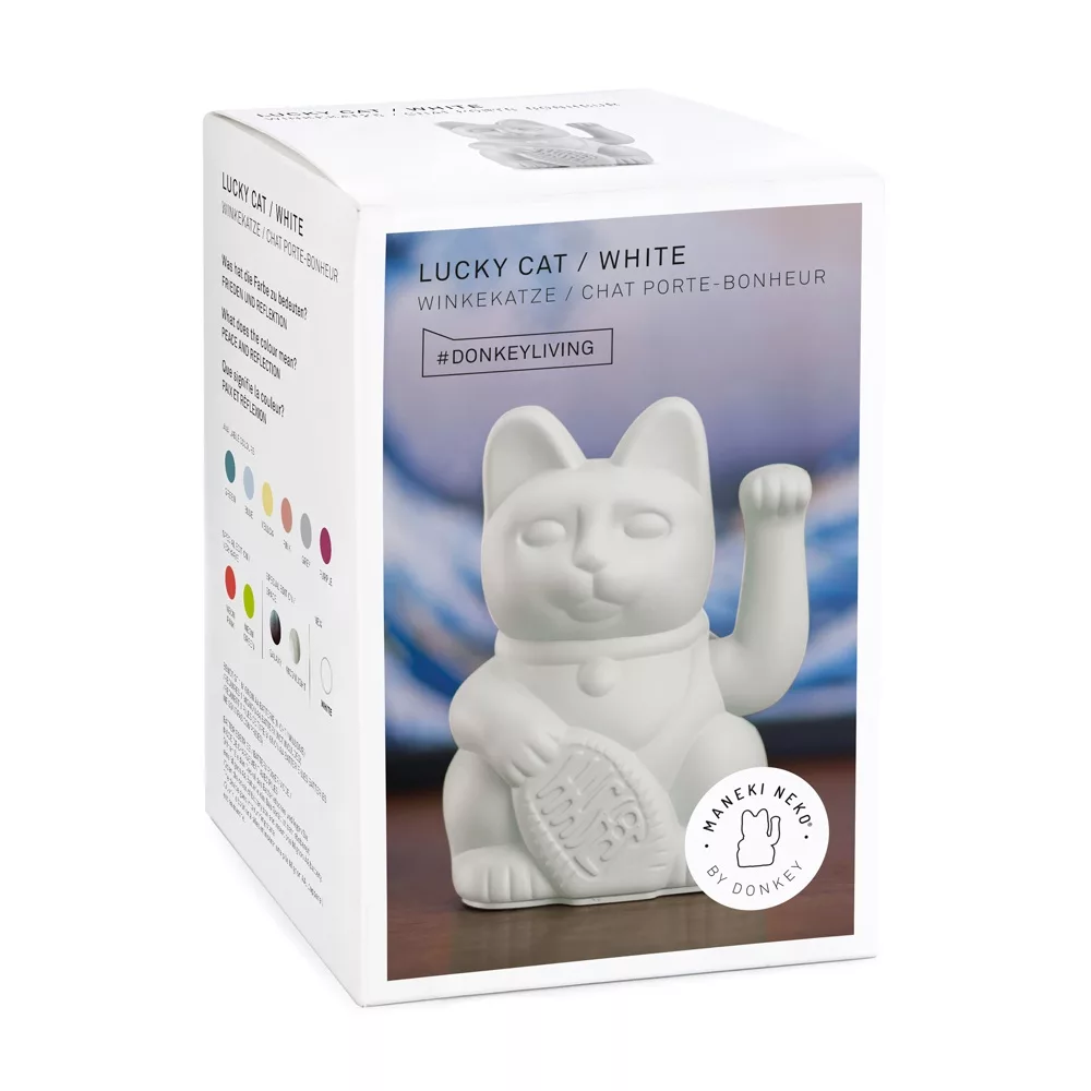 Lucky Cat - Gelukskat - 15cm - Wit - Afbeelding 8