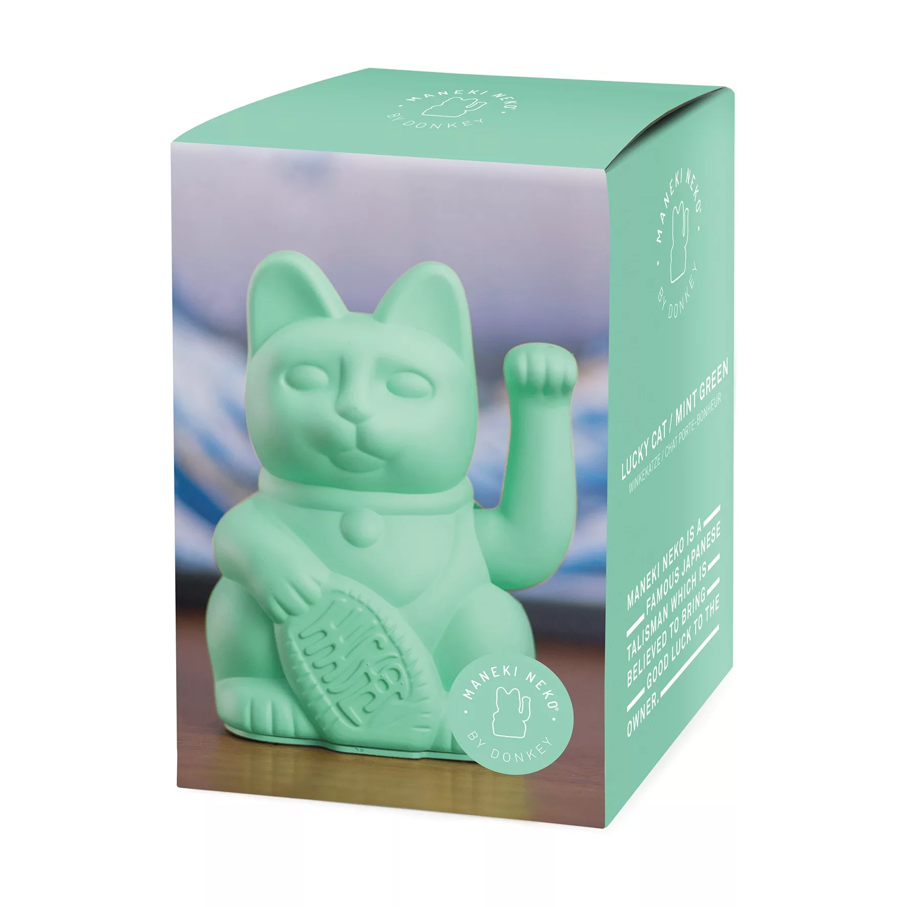 Lucky Cat - Gelukskat - 15cm - Mint Groen - Afbeelding 2