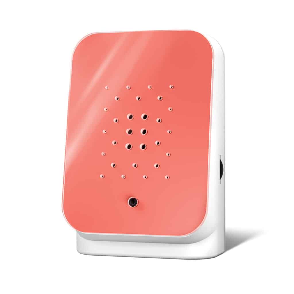 Junglebox rosy met ontspannende tropische geluiden, ideaal voor een rustgevende sfeer in huis.