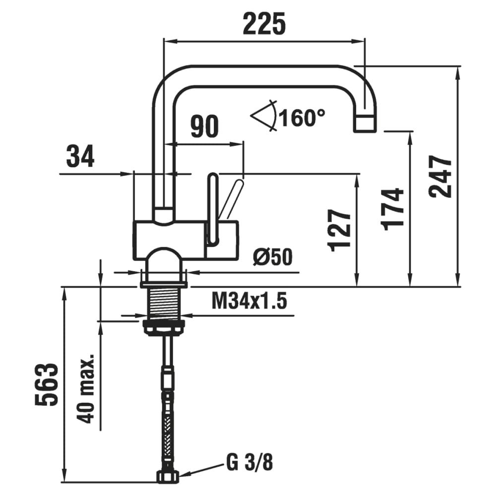 Kraan Arwa - Arwa Twin Keuken Mengkraan in RVS - Afbeelding 2