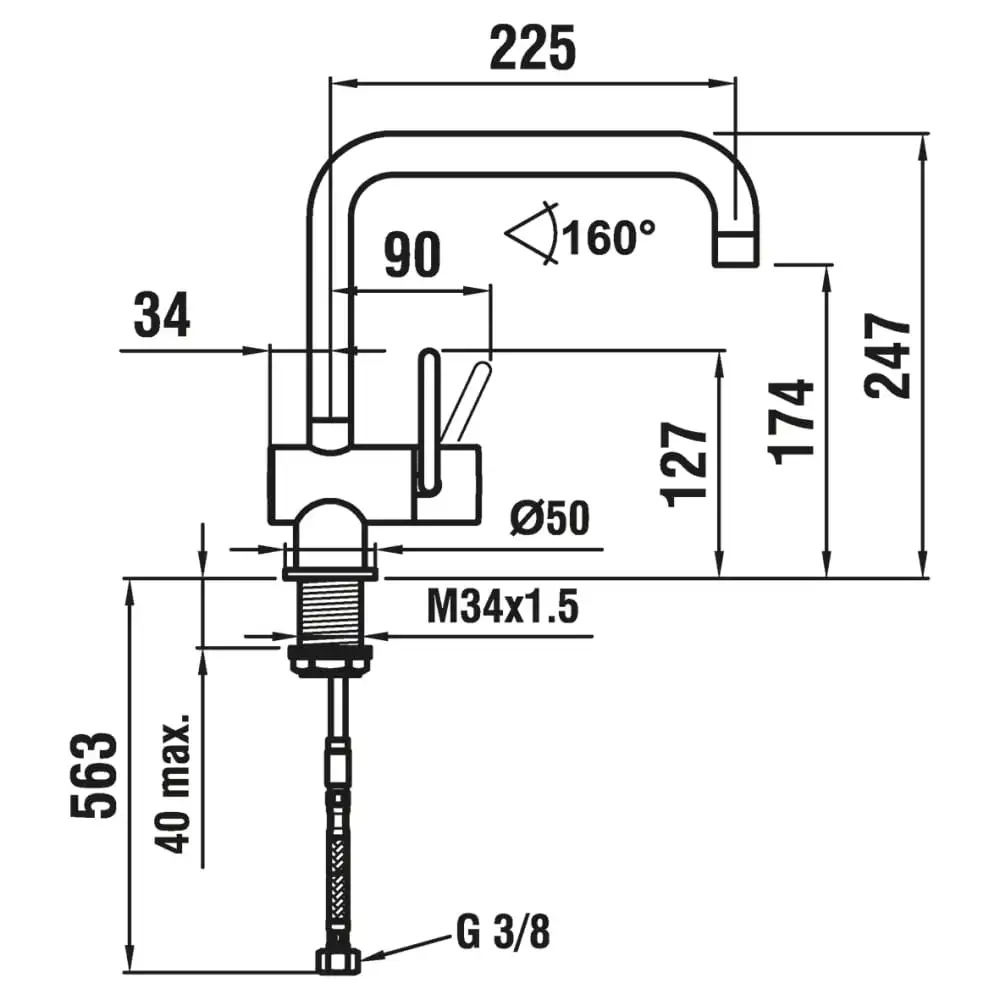 Kraan Arwa - Twin Keuken Mengkraan Chroom - Afbeelding 4