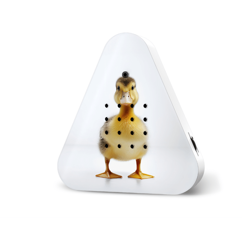 Lakesidebox Eendje huisje met ontspannende eendengeluiden geel, ideaal voor een rustgevende sfeer in huis.